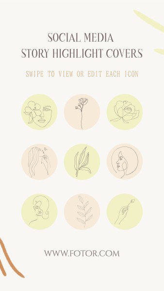 Illustrated Line Art Feminine Characters