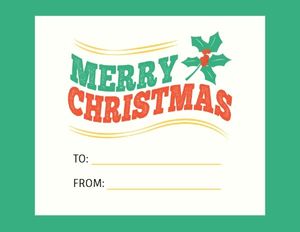 holiday, winter, celebration, Green And White Merry Christmas Label Template