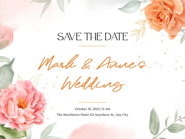 Romantic Floral Wedding Invitation