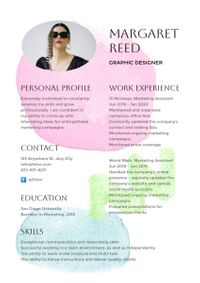 interview, job interview, consultant, Pastel Watercolor Graphic Designer Resume Template