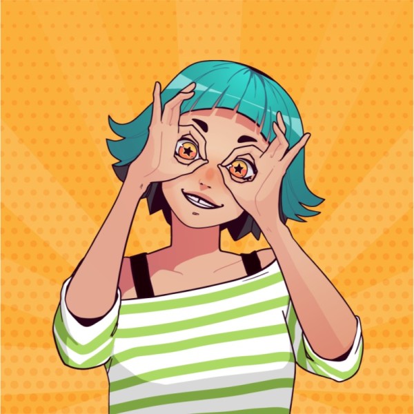 Immagine del profilo Discord animata della ragazza dei cartoni animati della ragazza del fumetto giallo