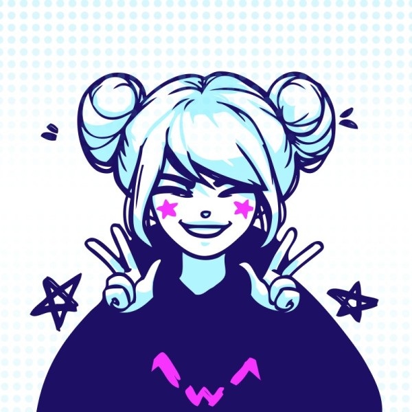 White And Blue Smiling Girl Animated Discord Profile Picture