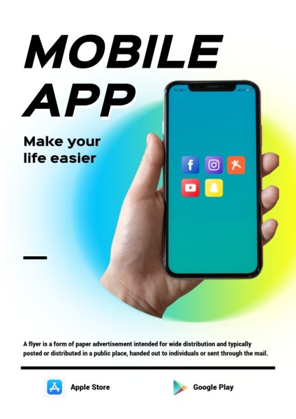 White And Green Modern Mobile App Advertising