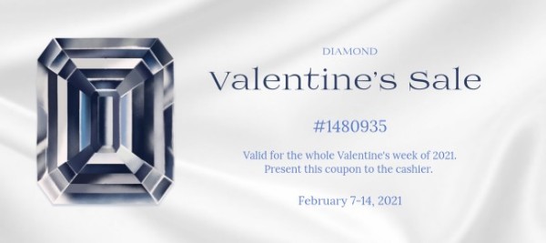 Witte Valentijnsdag Diamond Sale Cadeaubon