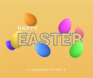 festival, celebration, celebrate, Deep Yellow Happy Easter Greeting Facebook Post Template
