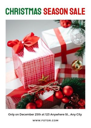 赤いクリスマスセール チラシ