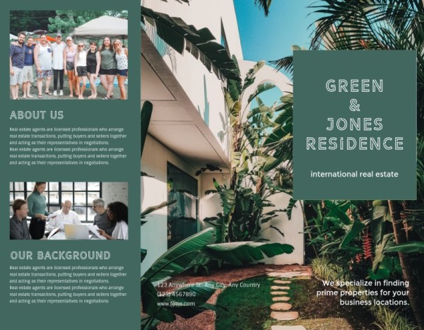 Green Real Estate Agency Brochure Template