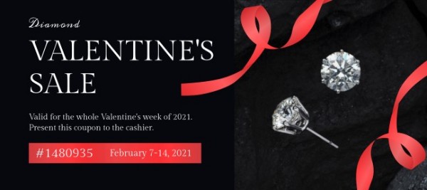 Zwarte Valentijns Sale Cadeaubon