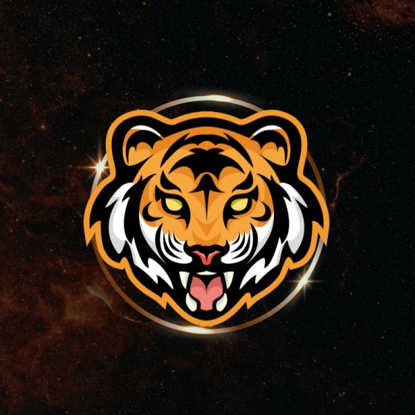 Black Yellow Retro Tiger  Gaming Discord Profile Picture