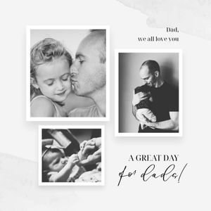 黑白纹理父亲节拼贴画 社交拼图 1:1