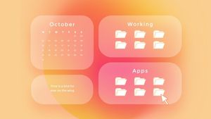 calendar, schedule, modern, Orange Gradient Working Desktop Organizer Desktop Wallpaper Template