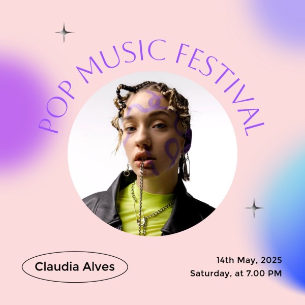 Pastel Purple Aesthetic Pop Music Festival