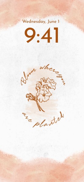 Blanc et Orange Illustration Citation de Fleur