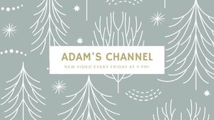 holiday, winter, banner, Grey Simple Christmas Trees Pattern Youtube Channel Art Template
