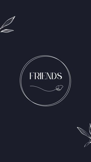 instagram story, circle frame, flower, Black Minimal Line Art Instagram Highlight Cover Template