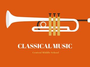classical music, presentation, marketing, Red Classical Jazz Guitar Music Slides 4:3 Template