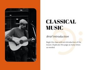 classical music, presentation, marketing, Red Classical Jazz Guitar Music Slides 4:3 Template