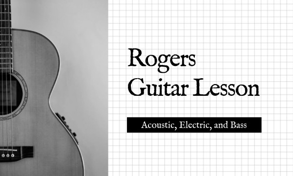 Lição de guitarra simples em preto e branco
