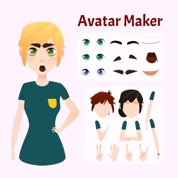 Blond Hair Cartoon Girl