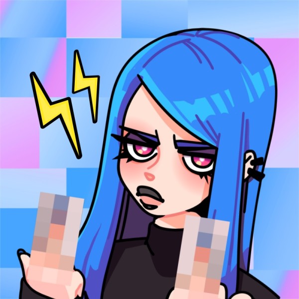 Blue Angry Cool Girl Animated Discord Profile Picture