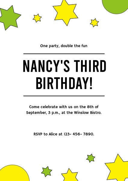 Bright Illustration Stars Birthday Party
