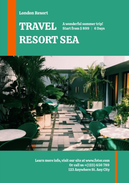 Green Modern Travel Resort Advertising