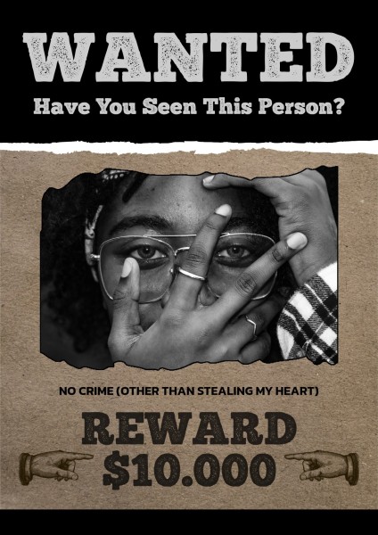 Black Brown Torn Paper Wanted