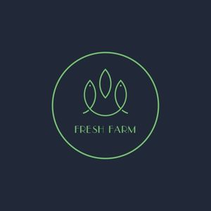 fish, seafood, food, Green Fresh Farm Logo Template