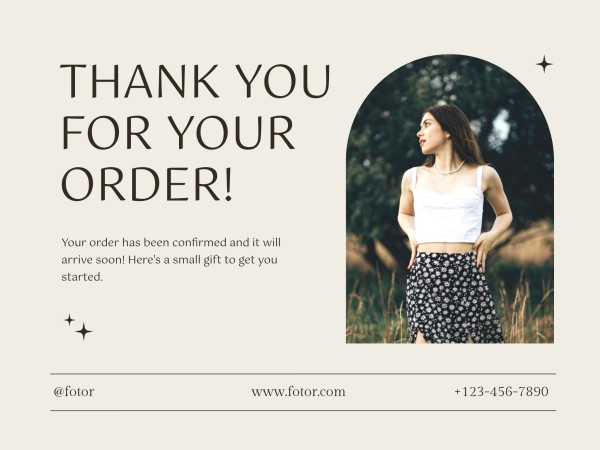 Beige Modern Online Shop Business Thank You