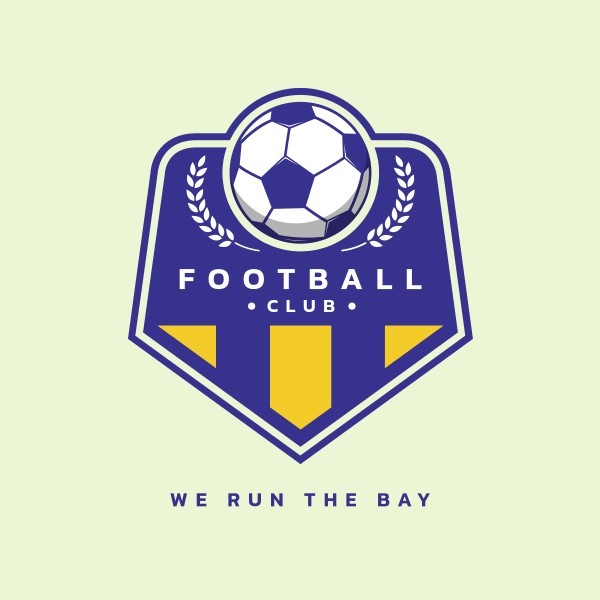 Blue Football Sports Badge