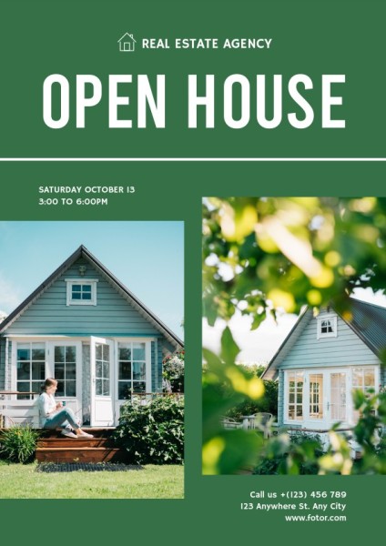 Green Modern Real Estate Open House