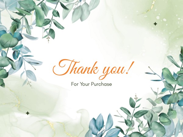 Green Illustration Leaves Thank You