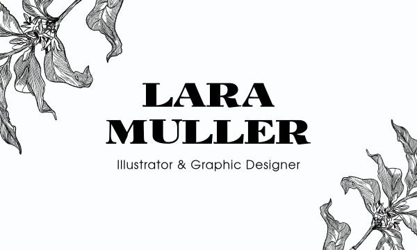 Preto e branco folhas de ilustração minimalista