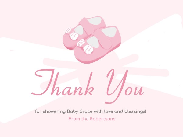 Pink Baby Shower Thank You
