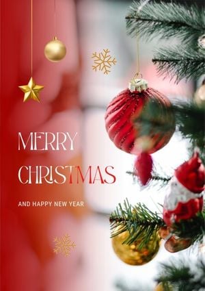 holiday, celebration, winter, Merry Christmas And Happy New Year Greeting Poster Template