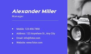 basc photography, tutorial, guide, Blue Basic Photography Tips Camera Art Business Card Template
