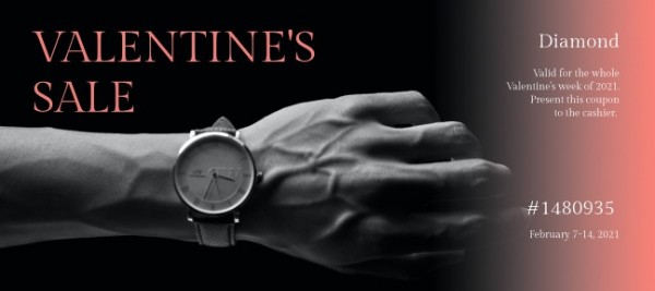 Zwarte Valentijns Diamond Sale Cadeaubon