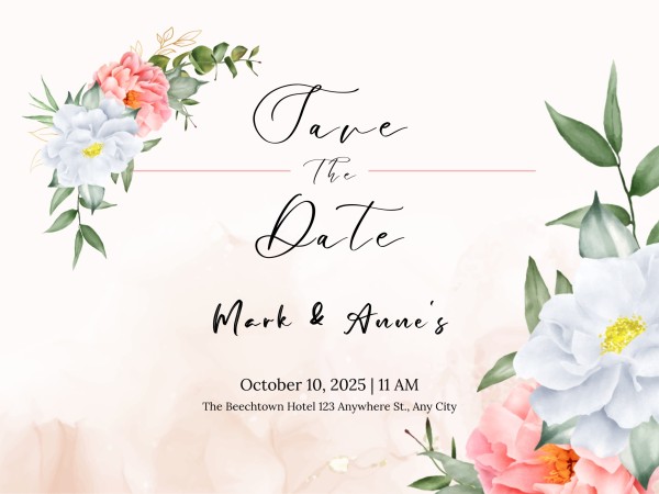 Illustration Floral Wedding Invitation