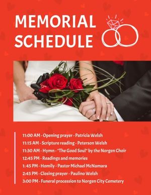 valentine, valentines day, valentine day, Red Wedding Program Template