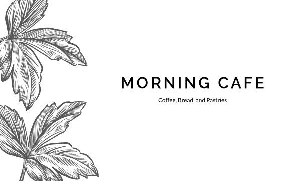 Café Branco Minimalista Desenhado à Mão