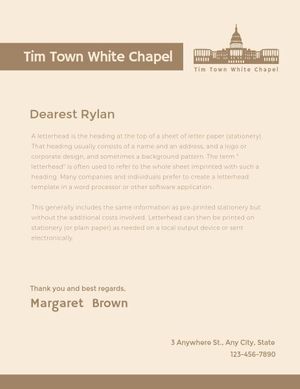 church, religion, sunday, Brown Grande Greeting Letter Letterhead Template