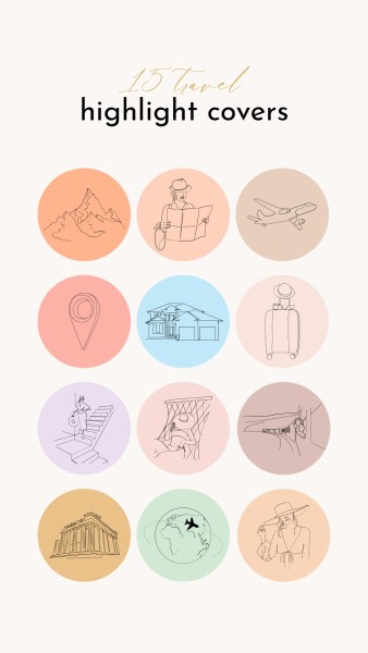 Illustrated Line Art Travel