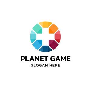 game logo, game company, cross, Simple Circle Game Studio Logo Template