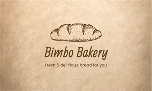 bread, cake, food, Brown Retro Illustration Bakery Business Card Template