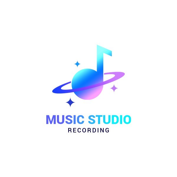 Blue Modern Gradient Music Studio
