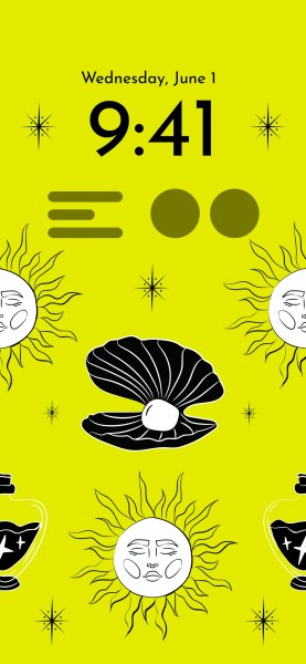 Astrologie Illustration Jaune