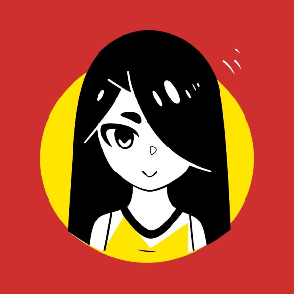 Red Animated Cute School Girl Discord Profilo Picture