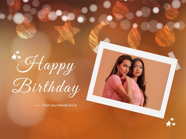 Gold Moon Stars Birthday Greeting