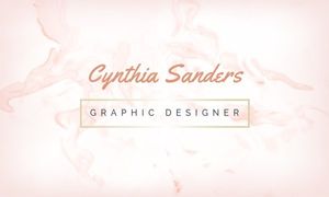 feminine, Pastel Pink Watercolor Background Graphic Designer QR Code Business Card Template