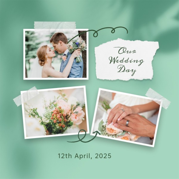 Grüner Schatten Sammelalbum Hochzeit Collage